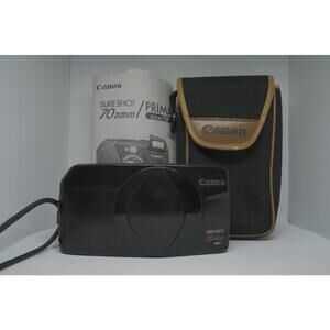 Canon Sure Shot 70 Zoom SAF 35mm Film Camera w/ Case & Manual  Tested (no flash)